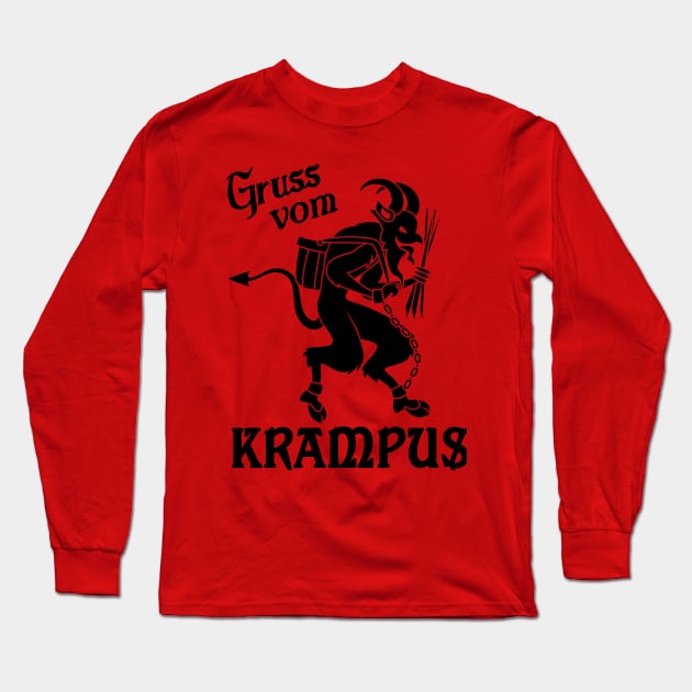 Gruss Vom Krampus - Greetings From Krampus Long Sleeve T-Shirt by HalfCat